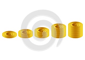 Illustration of a pile of coins with gold gradation