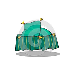 illustration of a pillow and flying carpet