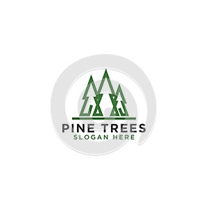 Pino un albero linea arte designazione dell'organizzazione o istituzione progetto modello 