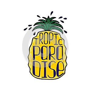 Illustration of a pineapple with a unique hand-drawn lettering