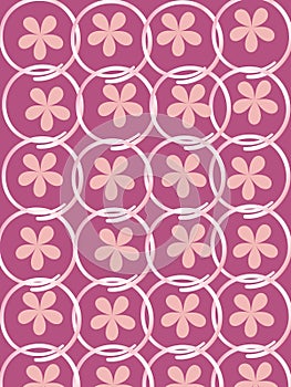 Illustration of pink cicle flower baground photo