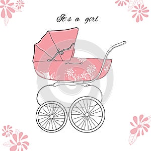 Illustration of pink parm for girl