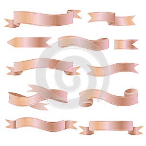 illustration pinkgold ribbons