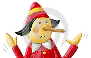 Illustration of Pinocchio says: I do not lie photo