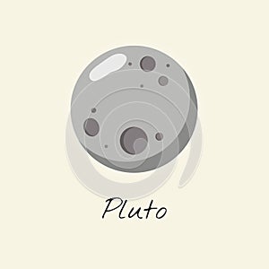 Illustration of planet pluto isolated