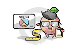 Illustration of pluot fruit mascot as a dietitian