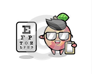 Illustration of pluot fruit mascot as an ophthalmology