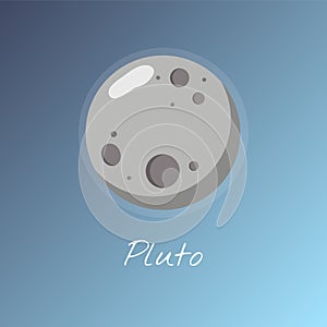 Illustration of pluto planet on gradient blue background