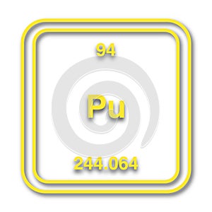 illustration of plutonium transuranic chemical element emblem