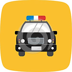 Illustration Police Car Icon For Personal And Commercial Use.