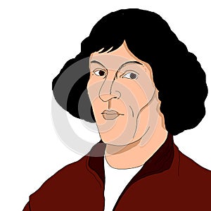 Illustration of the portrait of the Polish astronomer Nicolaus Copernicus