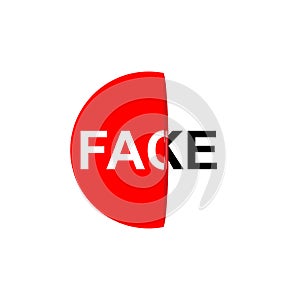 Illustration for Post Truth Concept. Fact and Fake