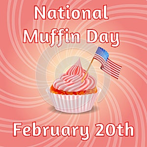 Illustration Postcard 20 February national muffin day