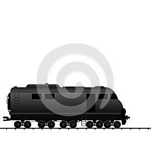 Illustration powered locomotive railroad train