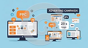 PPC Advertising Campaign Digital Marketing Strategy Concept