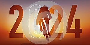 Illustration for a presentation of the 2024 sports agenda on the theme of cycling.