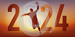 Illustration for a presentation of the 2024 sports agenda on the theme of handball.