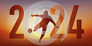 Illustration for a presentation of the sports agenda 2024 on the theme of football.