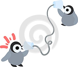 The illustration of pretty penguin babies