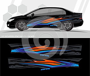 Car and vehicles wrap decal Graphics Kit designs. ready to print and cut for vinyl stickers. photo