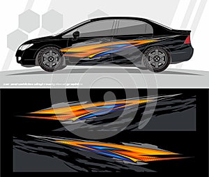 Car and vehicles wrap decal Graphics Kit designs. ready to print and cut for vinyl stickers. photo