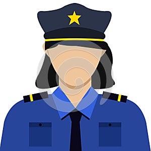 Illustration profile icon, avatar cop police, female