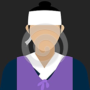 Illustration profile icon, avatar joseon soldier, male