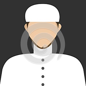 Illustration profile icon, avatar muslim cleric ustad, male