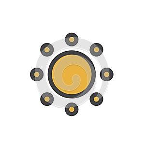 Illustration of progressing progress icon isolated on white background