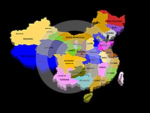 Illustration of the provinces of china