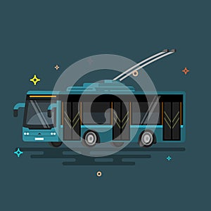 Illustration public transport trolleybus.