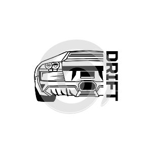 Illustration of racing car graphic art design silhouette
