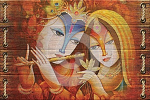 Illustration of Radha krishna colorful beautiful rendering wallpaper unique background illustration.