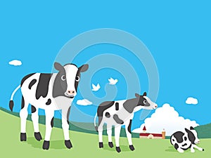 Ranch landscape illustration