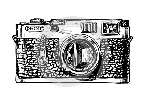 Illustration of rangefinder camera photo