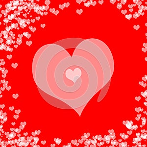 Illustration red background with hearts