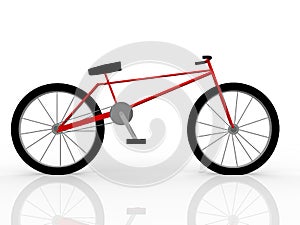 Illustration of a red bicycle isolated on white