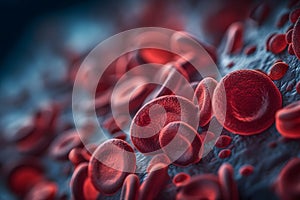 Illustration of red blood cells in vein