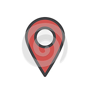Illustration of red location icon