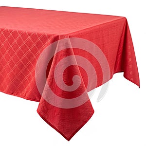 Red tablecloth illustration isolated on white photo