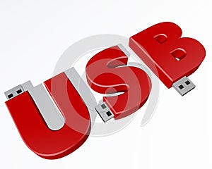 Illustration of a red USB stick