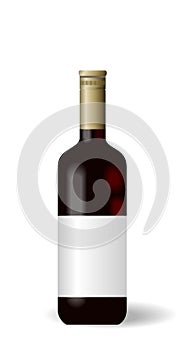 Illustration red wine bottle