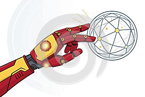 Robotic Hand Interacting with Global Network