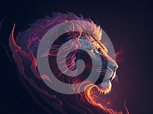 Tawny lion in profile photo