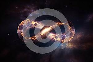Generative AI illustration of reincarnation as infinity of universe photo