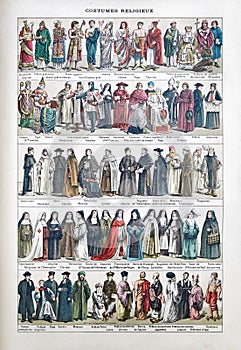 Illustration about Religious costumes