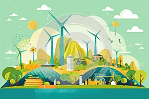 illustration of Renewable energy concept