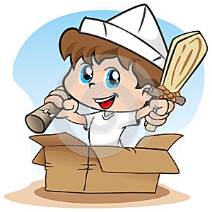 Illustration representing Child playing make believe