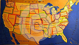 Illustration representing an old map of the United States