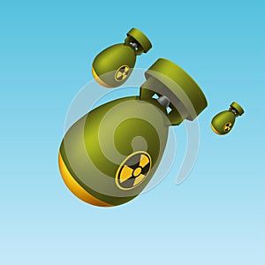 Nuclear bombs attack on blue